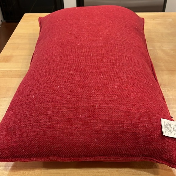 Pottery Barn Merry Embroidered Pillow feather down insert -slight imperfections - Picture 2 of 9